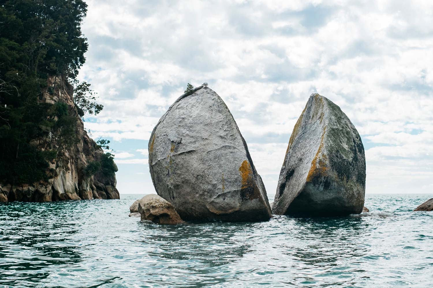 boulder in ocean