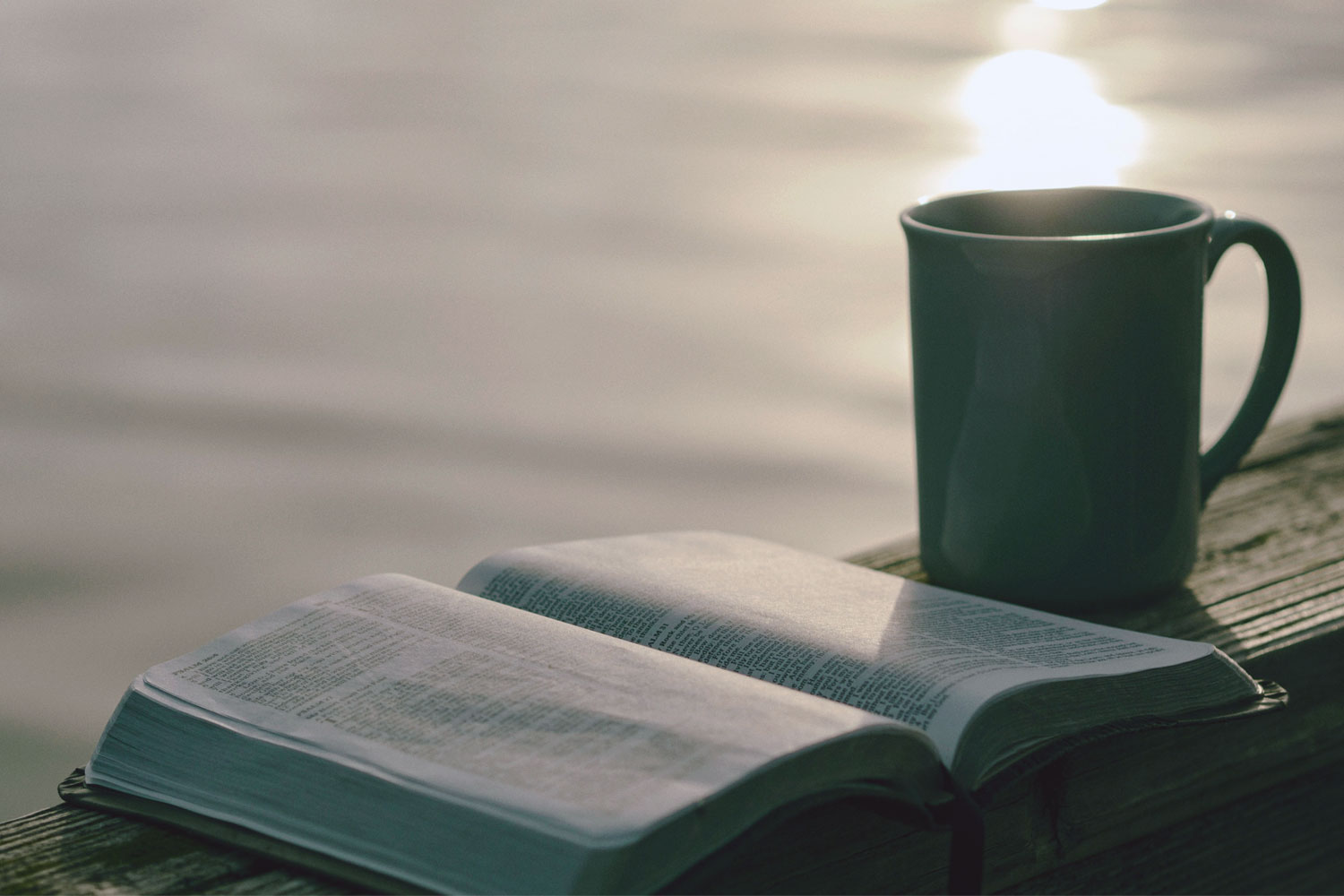 bible with coffee mug