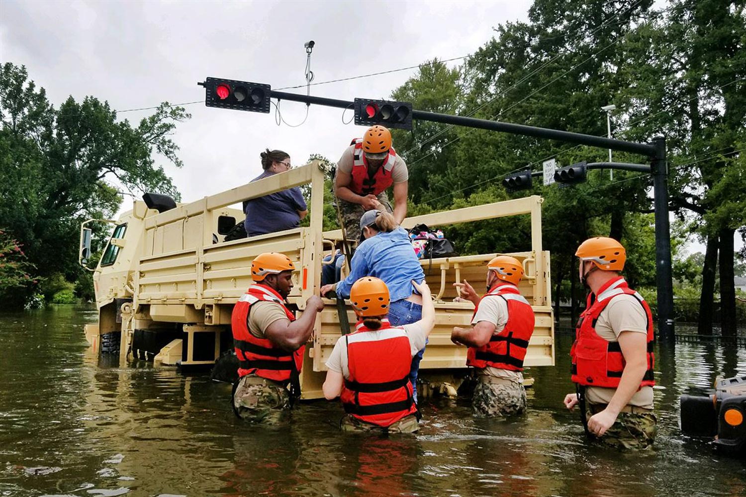 people rescued from flood