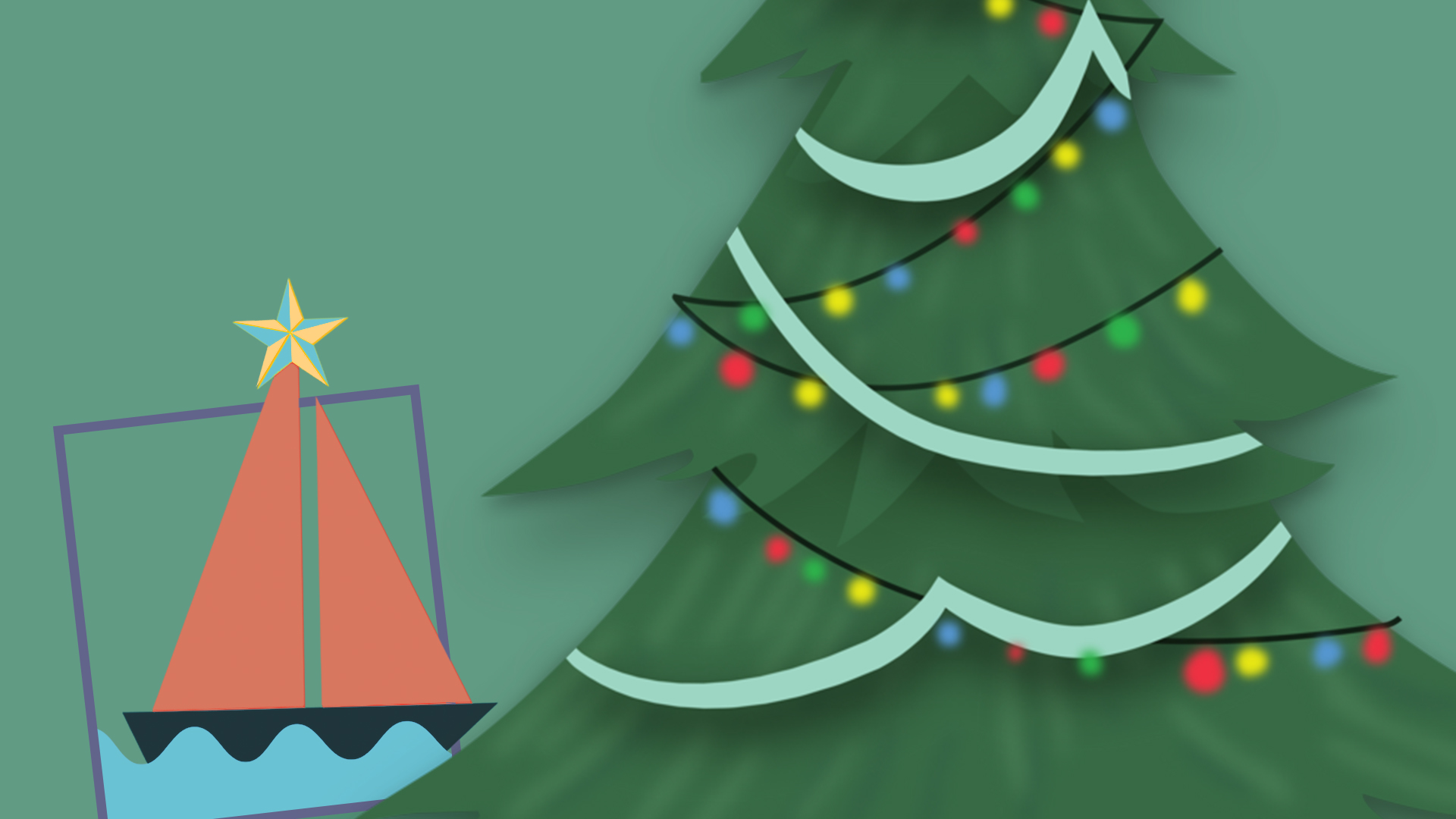 Christmas tree with boat
