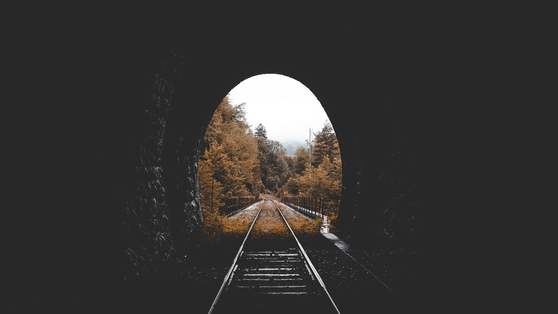 end of a railroad tunnel
